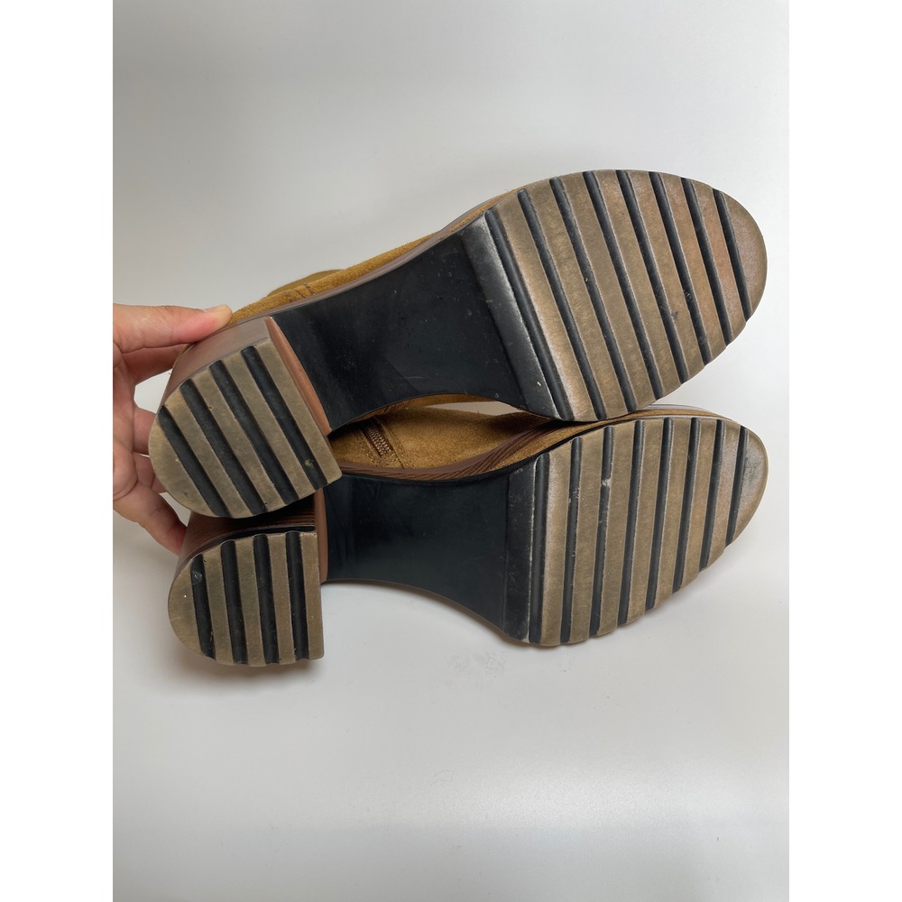 Steve Madden Camel Suede Platform Block Chunky Heel Ankle Boots Size 10 M - Picture 8 of 10